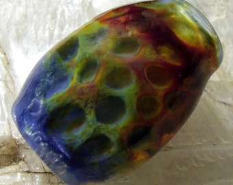 Glass Bead - Exquisite Purple and Silver Creek Honeycomb Dread Bead