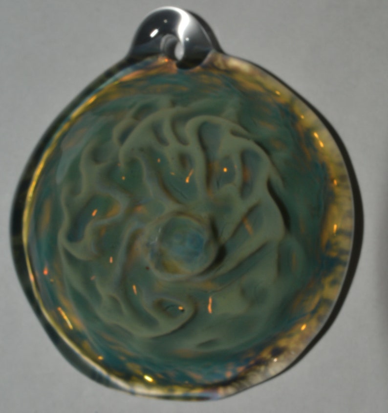 Glass Pendant with Honeycomb Roots in Blue Moon Unique Handblown