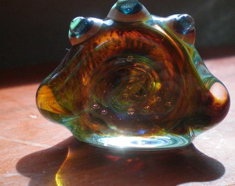 Three Eyed Vortex Monster Sculpture - Handblown Glass