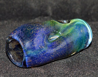 Blue Moon Wormhole Bead - Handblown Glass