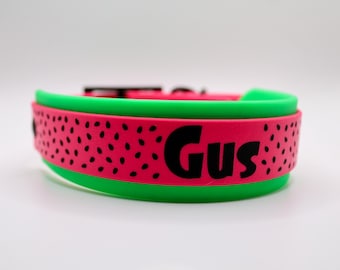 Custom BioThane Double Layer Dog Collar 1.5 Inch with 1 Inch Overlay Waterproof Collar