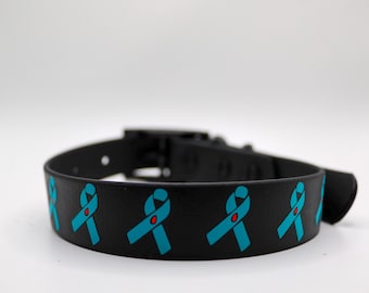 1" Diabetic Awareness Biothane Pet Collars - Waterproof, Vegan, Adjustable