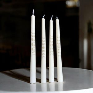 Moon Design Soy Wax Taper Candles, Set of 4 - Elegant Dinner Decor