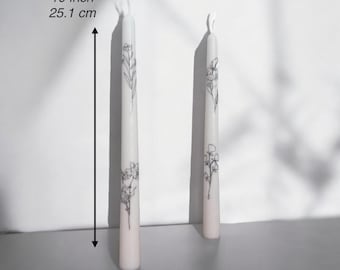 Blommiga sojavaxljus - Elegant middagsdekoration, set om 2