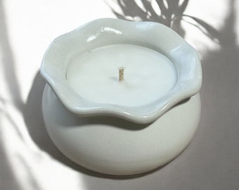 Handmade Concrete Jar Candle: Coconut Apricot Wax, 5 oz