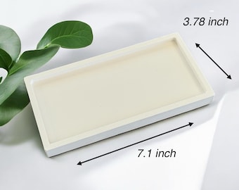 Handmade Gypsum Coaster Tray, Elegant White Decor