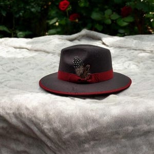 FREE SHIPPING.  Tweed Top Hat with Warm Bow