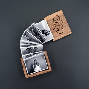 Custom Anniversary Gift - Wooden Photo Box - Wedding Memory Box - Gift for Her - Pop up Photo Box Album for Couples - Personalized Gift