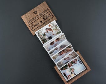 Personalized Wooden Photo Box, Custom Anniversary Gift, Wedding Memory Box, Romantic Picture Holder, Photo Album for Couples, Gift for Wife