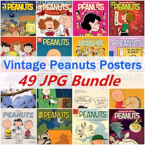 Poster retrò di Peanuts Friends, Snoopy Dog, Charlie Brown, design di anime antico, stampe di copertine di riviste vintage anni '50-'80, 49 jpg