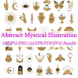 Golden Egyptian Mythology Art Pack Abstract Illustrations for Crafting Projects Egypt Pyramid 100 jpg png ai eps pdf svg