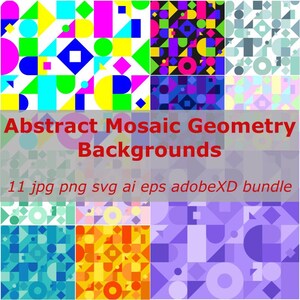 Vibrant Abstract Mosaic Design Files DIY Your Projects with Ease Geometric Files Creative 11 jpg png svg ai eps adobe xd