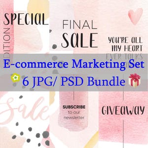 Geef je marketinginspanningen een boost Kant-en-klare modellen voor reclame E-commerce Vierkante illustratie aquarel UX Ready 6 jpg eps