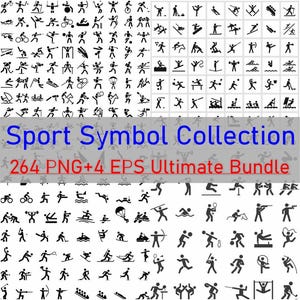 Simple Sleek Sport Icons Mini Clipart Set for DIY Projects Tiny Digital Download Small Illustration Sport 264 png eps