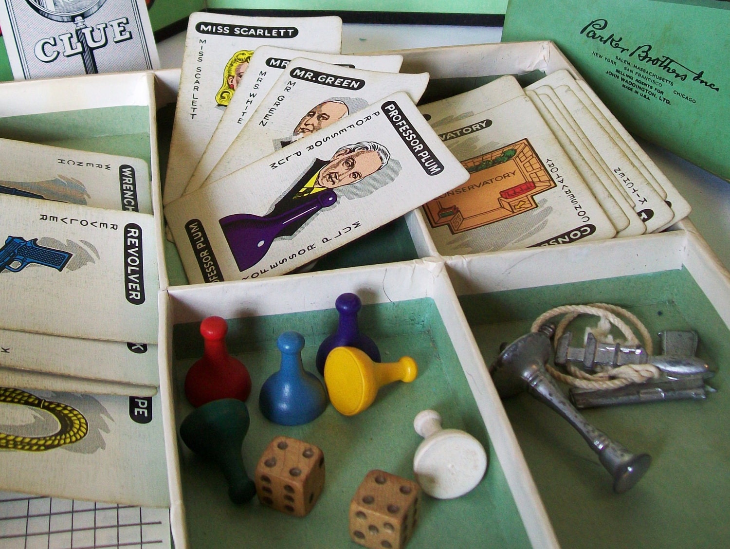 Vintage Clue Game 1949 1950 Board Pieces Box 1950s Toys Etsy