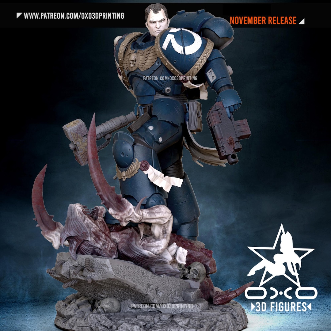Captain Fan Space War Captain Fan Art 3D Printed Figure Resin Figure Gift for Gamer ...