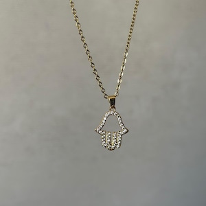 Gold Hamsa Hand Necklace, Fatima Hand Pendant, Protection Jewelry, Evil Eye Necklace, Dainty Spiritual Necklace, Gift for Her
