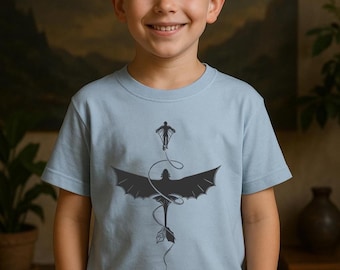 Dragon & Rider Kids Tee: Fantasy Graphic T-Shirt - How to Train Your Dragon Inspired