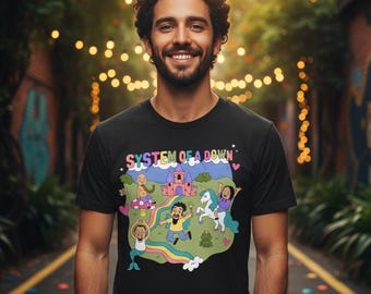 System of a Down T-shirt: Tecknad SOAD Band-tröja