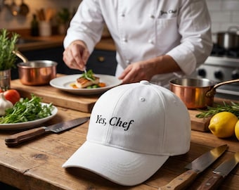 ¡Sí, Chef! Gorra bordada / Gorra culinaria divertida / Regalo para cocineros y amantes de la gastronomía
