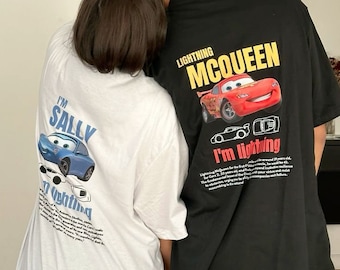 L. McQueen & Sally Couple Oversized Shirt: Cars Matching Tee
