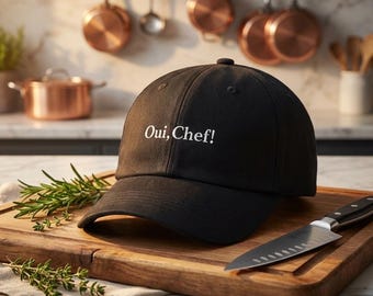¡Sí, Chef! Gorra bordada / Gorra de chef divertida / Regalo para cocineros y amantes de la gastronomía