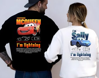 Lightning McQueen & Sally Couple Sweatshirt: Cars Movie Matching Tees