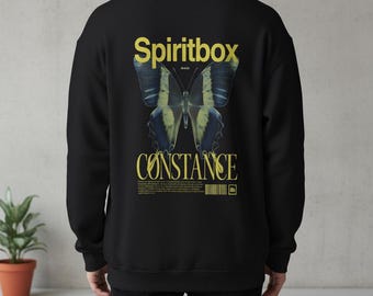Spiritbox Butterfly Sweatshirt - Metal Band Merch Circle With Me Sweatshirt - Eternal Blue - Courtney LaPlante