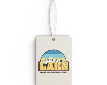 Retro Mountain Car Air Freshener - LARN, Aromatic Hanging Diffuser, Cool Gift for Car Lovers, Travel Accessory, Eco-Friendly Car Decor