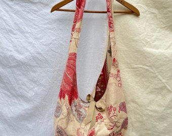 Floral MARKET tote -- CrossBody Bag / Beach Bag / Overnight Bag / Baby Bag / Work Bag / Play Bag / Knitting Bag / Market Bag