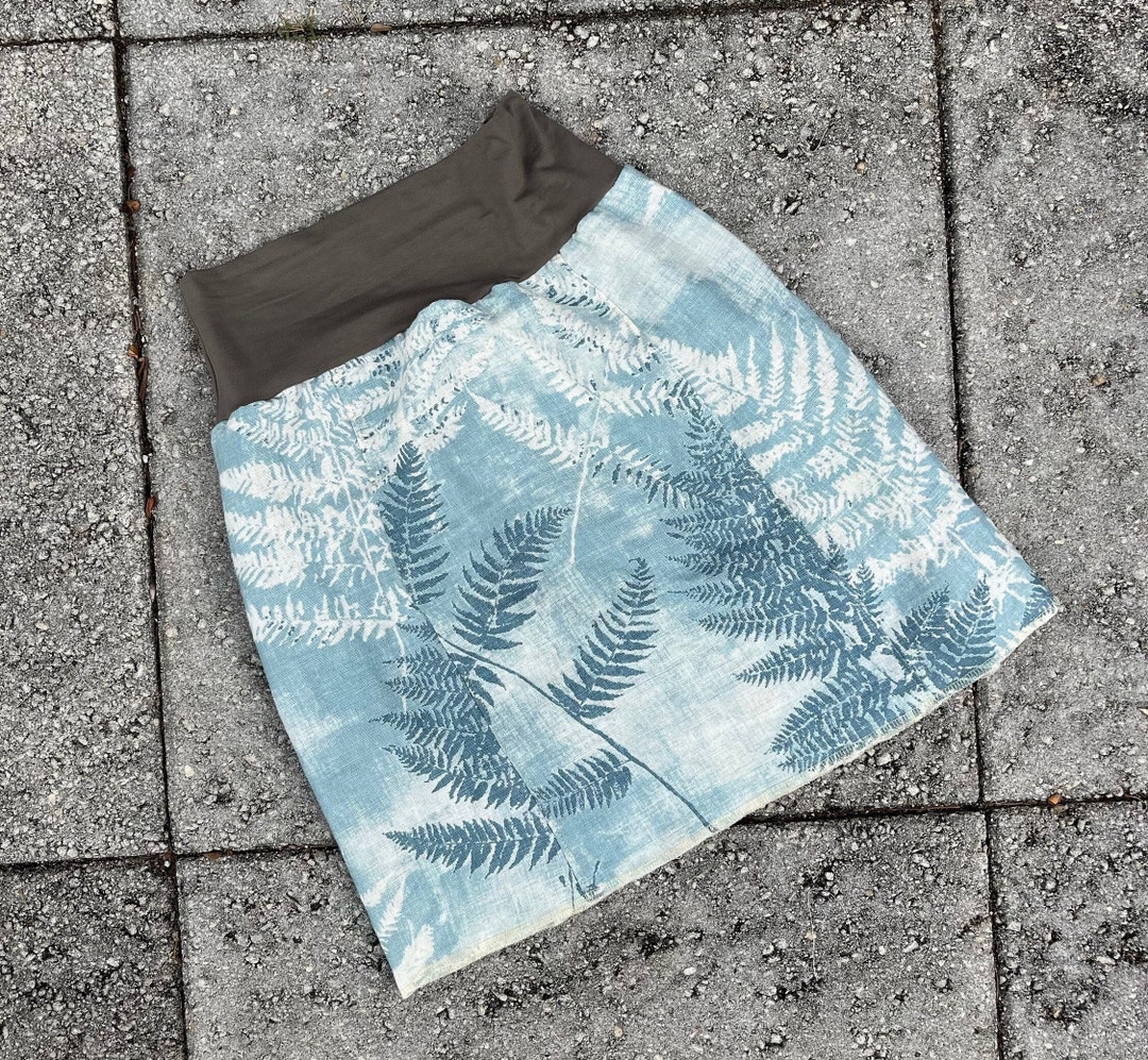 Aqua - Blue Floral Sde-Te Tulp-Hem A-Lne Skrt - Sze M | Clothes