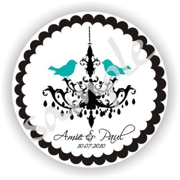 Personalized 100 2inch circle Stickers - Monogram - Favor - Weddings - Bridal Shower - Baby Shower - Birthday - Thank You - Address Labels