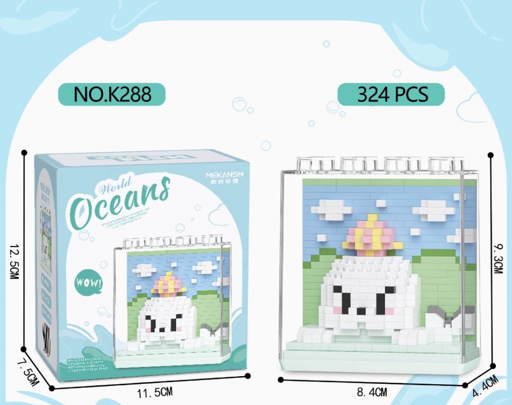 Cute Sea Animals Creature Building Toy Blocks Marine Life Mini Bricks ...