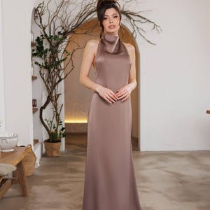 Silk Cross Turn neck Dress | Wedding Guest Dress | Open Back Dress | Gown Silk Dress | Engagement Dress | Bridesmaid Dresses Long