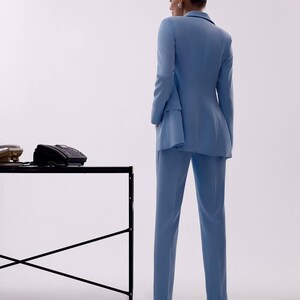 Classic Blue Suit for Women | Tailored Blazer 3-piece suit | Blazer and Vest Suit Combo, Stylish Formal Suit for Office or Casual Events
