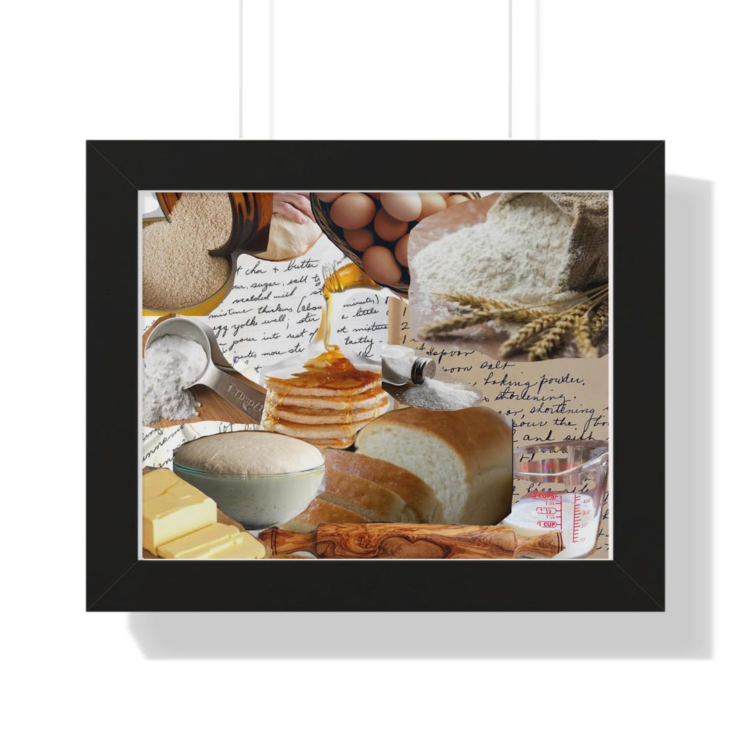 Kitchen Collage Print: Baking Ingredients, Loaves, Warm Home Decor - Etsy