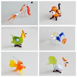NEW COLLECTION - Handcrafted 1-inch Mini Glass Animal Figurines | Set ...
