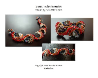 Pulsera Coral Twist - Tutorial de cuentas