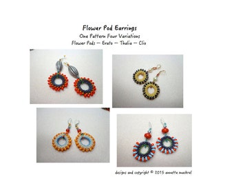 Four Variations in One - Bead Crochet Earrings- Beading Tutorial