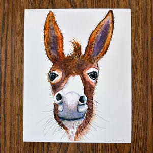 The Donkey art print from original watercolor painting