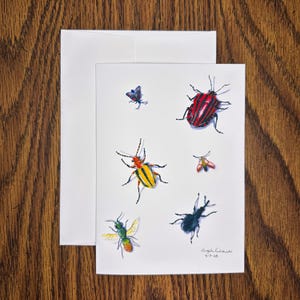Bugs on Parade greeting card from original watercolor painting