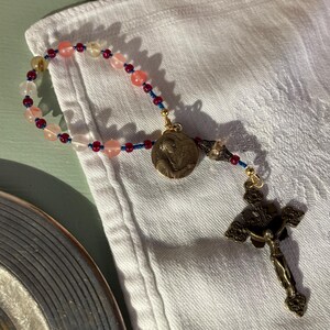 St. Cecelia Chaplet--- Handmade Rosary, Natural Stone Rosary, Catholic Gifts, Wire and Bead Rosary, Catholic Rosary Beads,