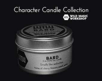 Bard | Character Candles | D&D Classes | Dungeons and Dragons | Geeky Gift | TTRPG | Scented Candle | Game Night Candle | Love Spell