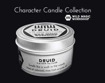 Druid | Character Candles | D&D Classes | Walk In The Woods | Fresh Cut Grass , Moss, Soil | Dungeons and Dragons | Geeky Gift | Game Night