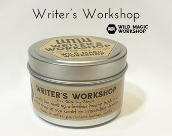 Writer’s Workshop Candle | Leather Bound Book Smell | Coffee Shop | Screenwriter | Author | Novelist | Playwright | Library | Geeky Gift