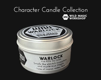 Warlock | Character Candles | D&D Classes | Dungeons and Dragons | TTRPG| Geeky Gift | Scented Candle | Game Night | Incense and Amber