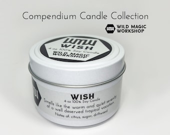 Wish | Tropical Vacation Candle | D&D Spell Candle | Compendium Collection | Dungeons and Dragons | Geeky Gift | Nerdy Novelty