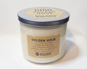 Golden Hour Scented Candle | Sandalwood, Citrus | 16oz