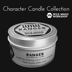 Ranger | Character Candles | Pine, Campfire, Leather | D&D Classes | Dungeons and Dragons | Geeky Gift | TTRPG | Game Night