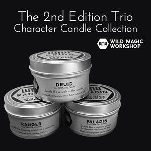 The 2nd Edition Trio | Character Candles | D&D Classes | Paladin | Ranger | Druid | Dungeons and Dragons | Geeky Gift | Game Night | TTRPG
